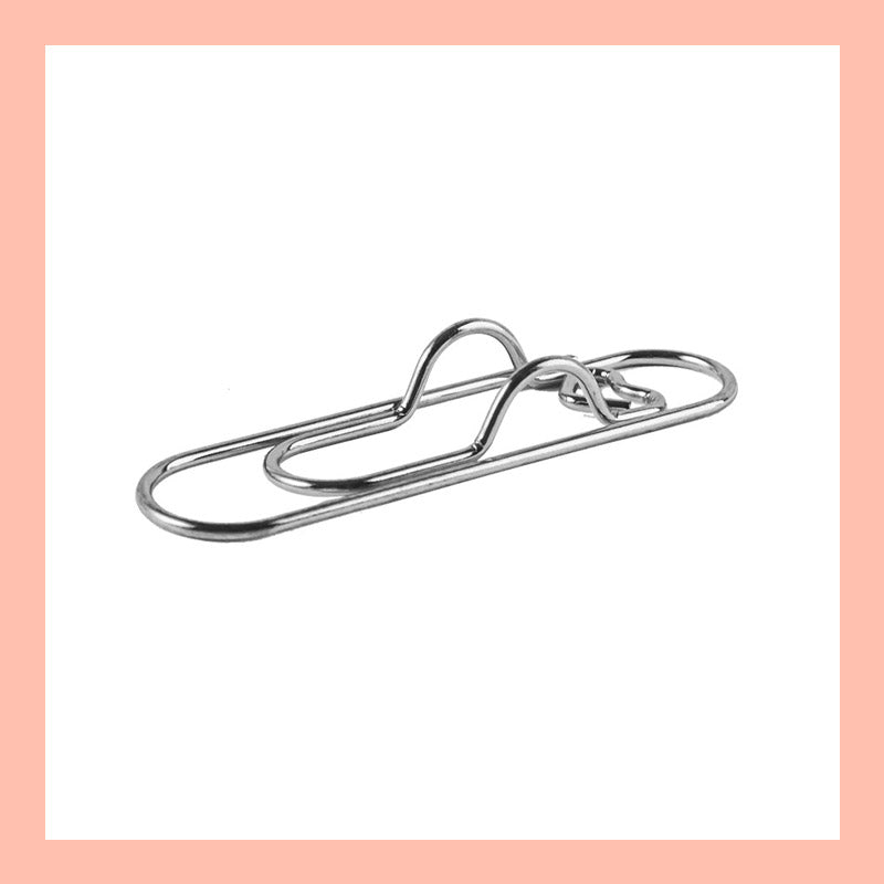 Multifunksjonell pennklips med hjerte i metall