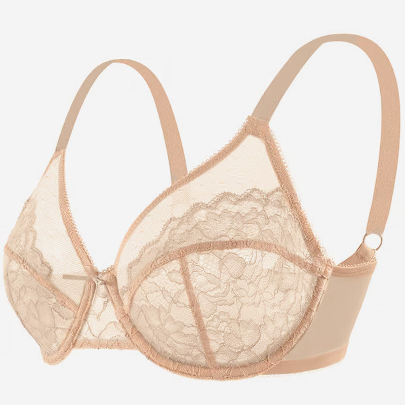 Uforet, komfortabel, upolstret, heldekkende minimizer-BH med bøyler