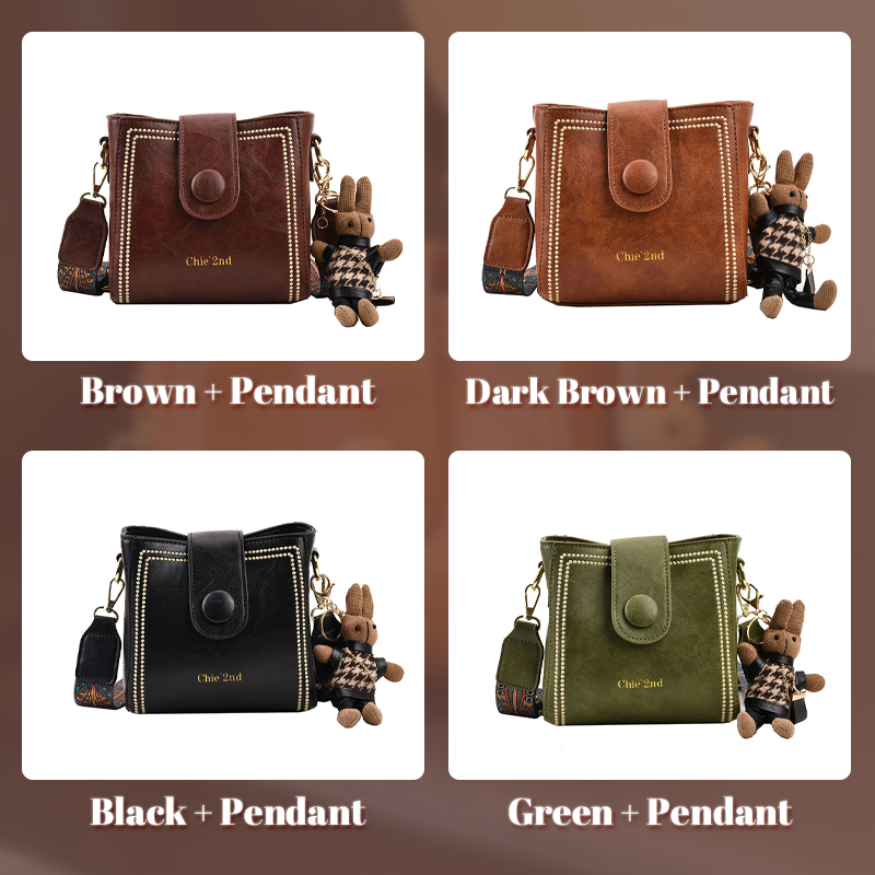 Allsidig retro bøtteveske