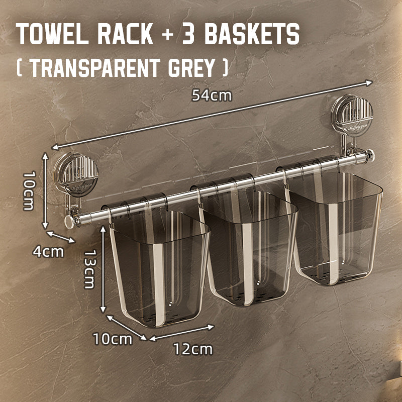Sterkt uttrekkbart håndklestativ med sugekopp