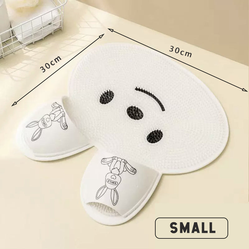 Massasjepute av silikon med kaninfotmassasjepute for fotvask