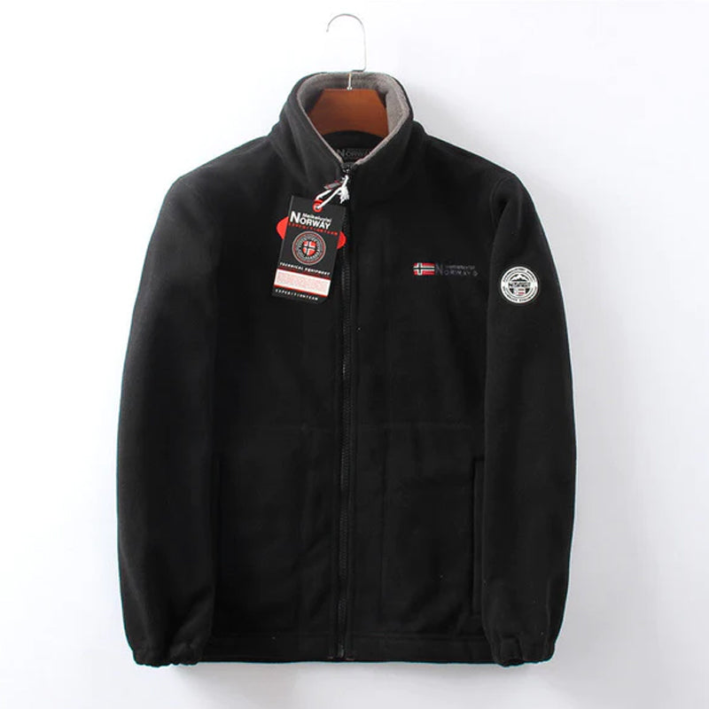 Dobbeltlags hettejakke (originalt produkt av høy kvalitet)/Reversibel polar fleecejakke