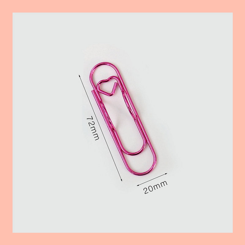 Multifunksjonell pennklips med hjerte i metall