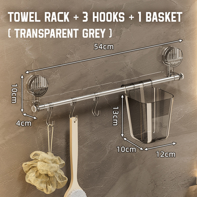 Sterkt uttrekkbart håndklestativ med sugekopp