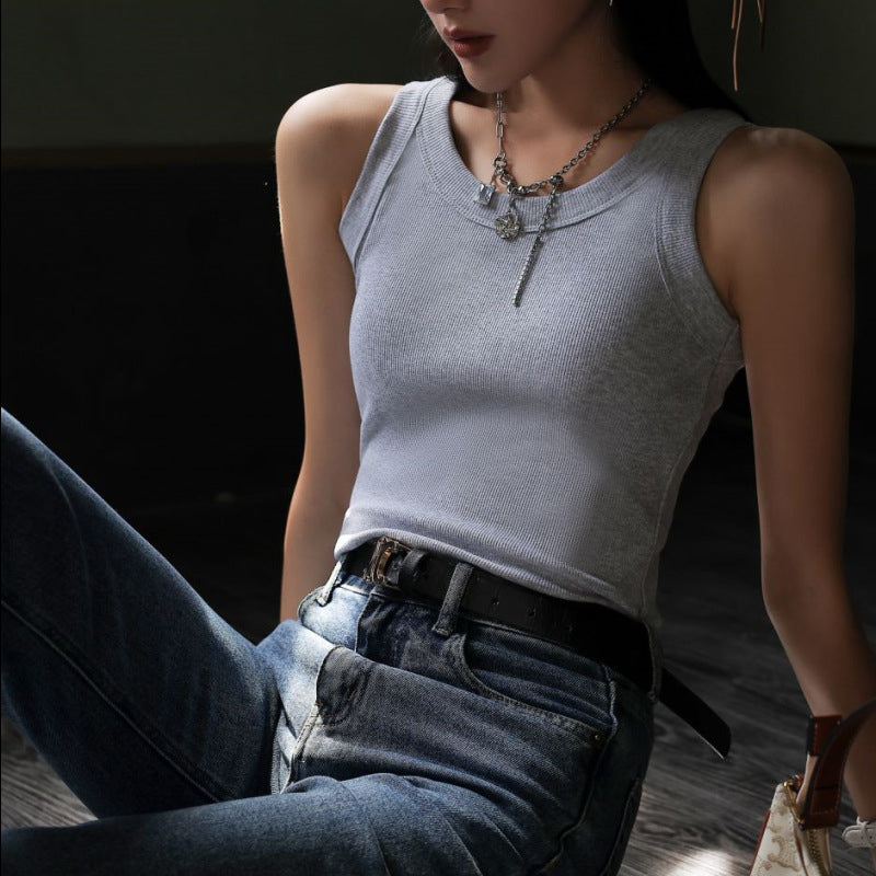 Strikket vest med liten camisole