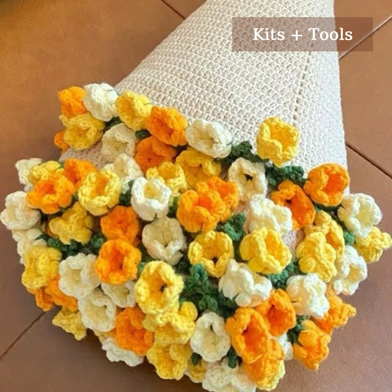 Teppe med rosebukett (ferdig produkt og materialpakke tilgjengelig)