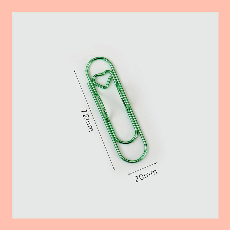 Multifunksjonell pennklips med hjerte i metall