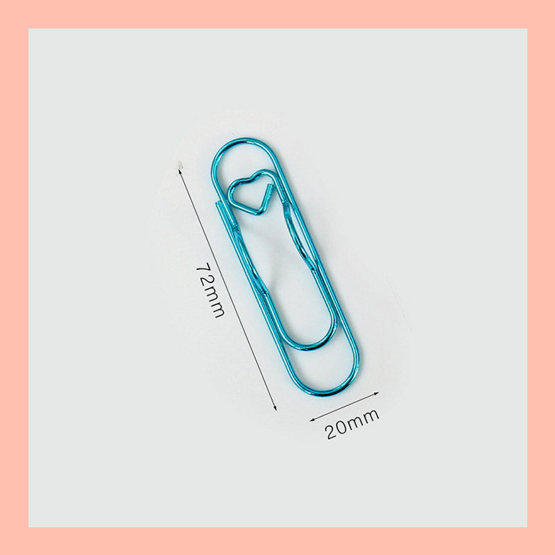 Multifunksjonell pennklips med hjerte i metall