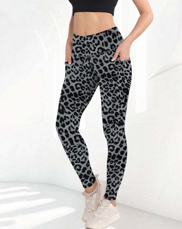 Yogabukser med høy midje og lommer