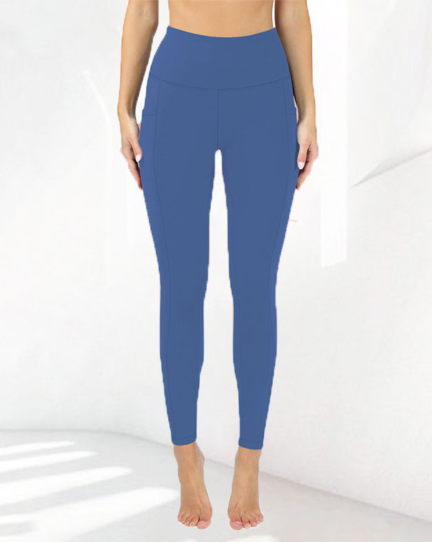 Yogabukser med høy midje og lommer