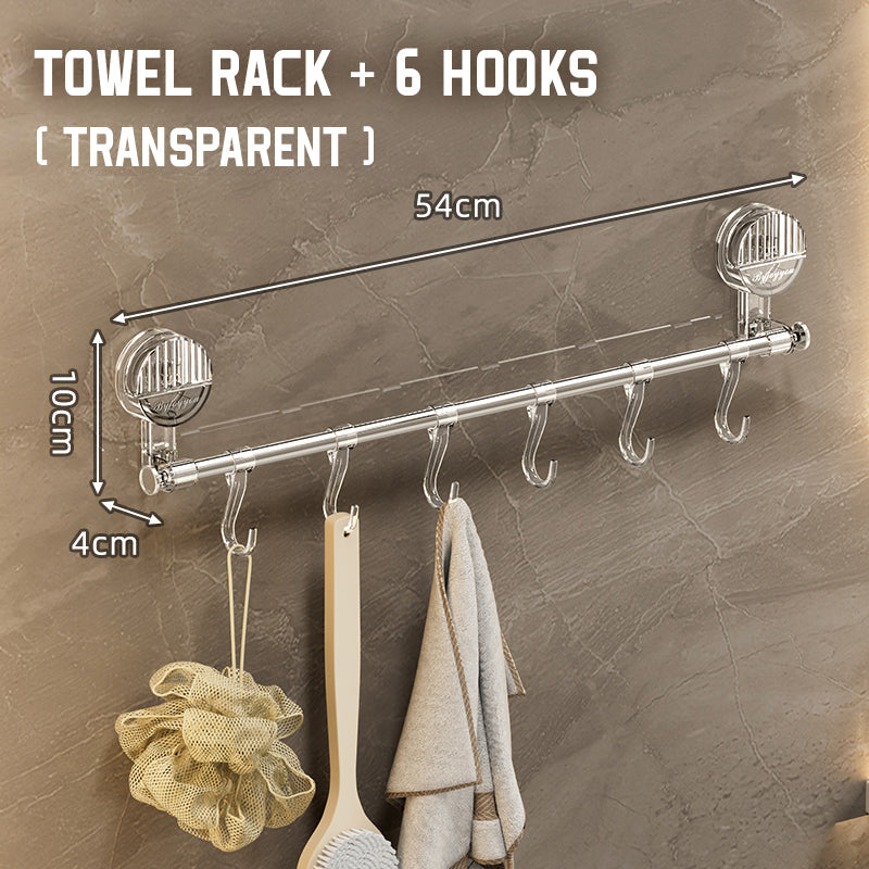 Sterkt uttrekkbart håndklestativ med sugekopp