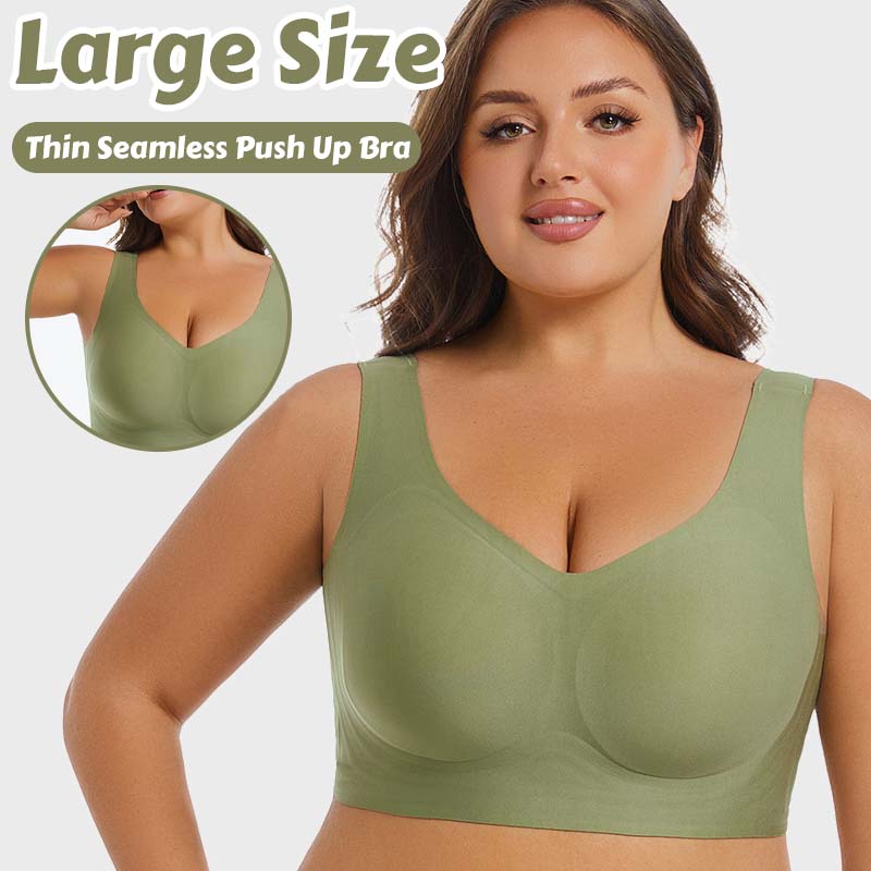 Tynn, sømløs Push Up-BH i stor størrelse