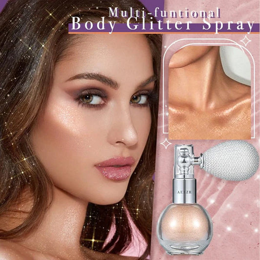 Lysnende kroppsglitter i én spray
