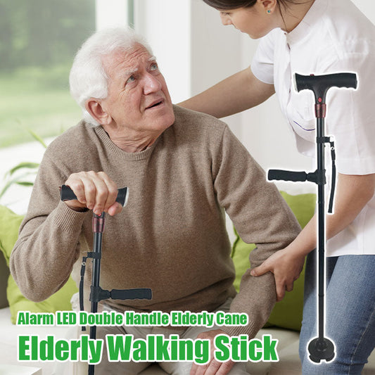 {Fratis Frakt}Alarm LED-stokk med dobbelt håndtak for eldre