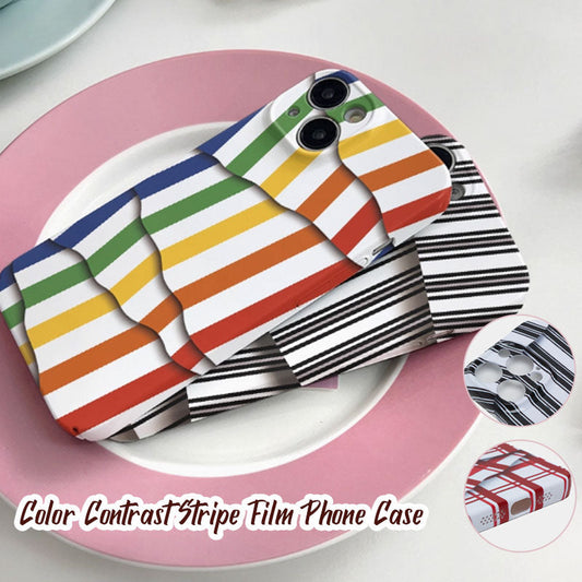 🌈Fargekontraststripet filmdeksel til mobil📱