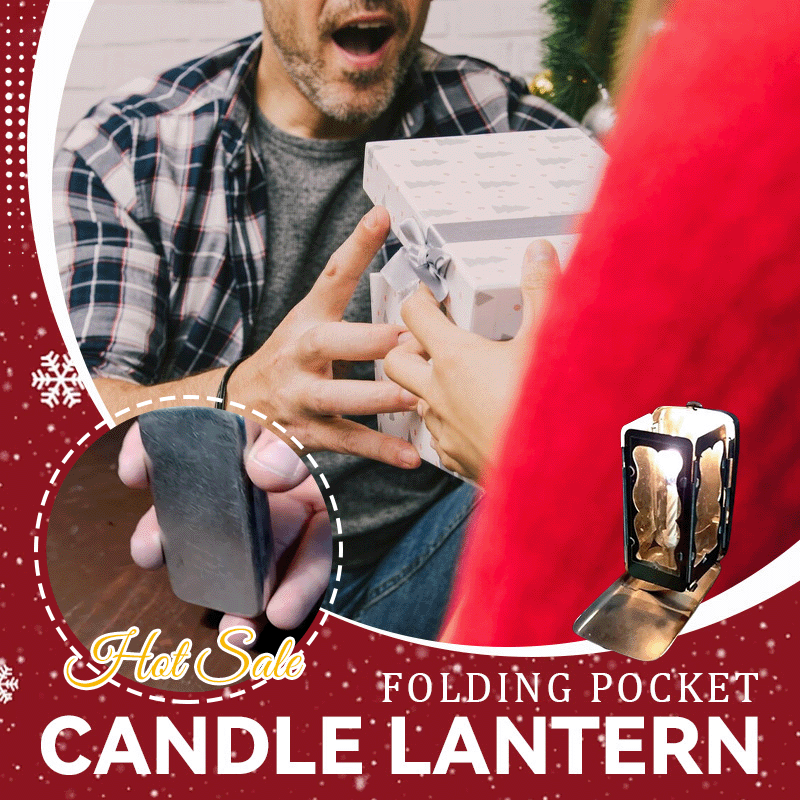 Sammenleggbar lommelyslykt med stearinlys