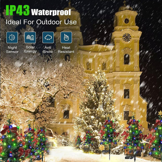 Solcelledrevne juletrelys utendørs dekorasjon vanntett