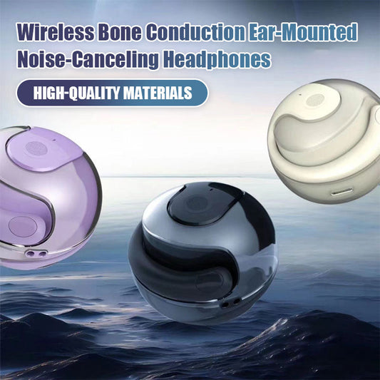 Trådløse, støydempende hodetelefoner med benledning i øret