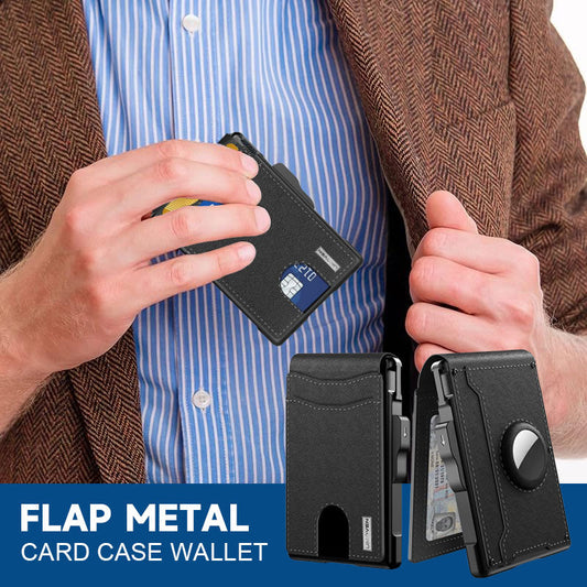 {Gratis Frakt]Lommebok med klaff for metallkort