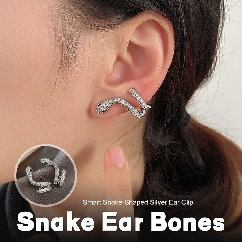 Smart slangeformet øreklips i sølv🐍