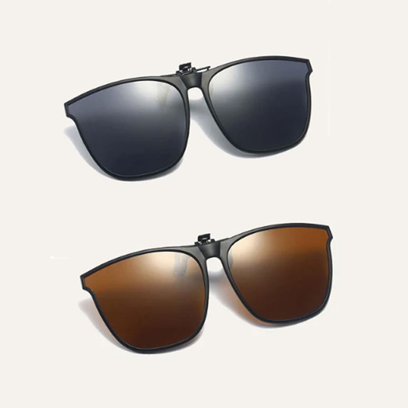 Nye polariserte clip-on-solbriller med flip-up-design