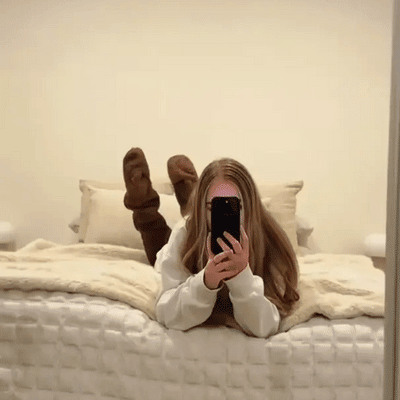 Gåsedunssokker til kneet til jul