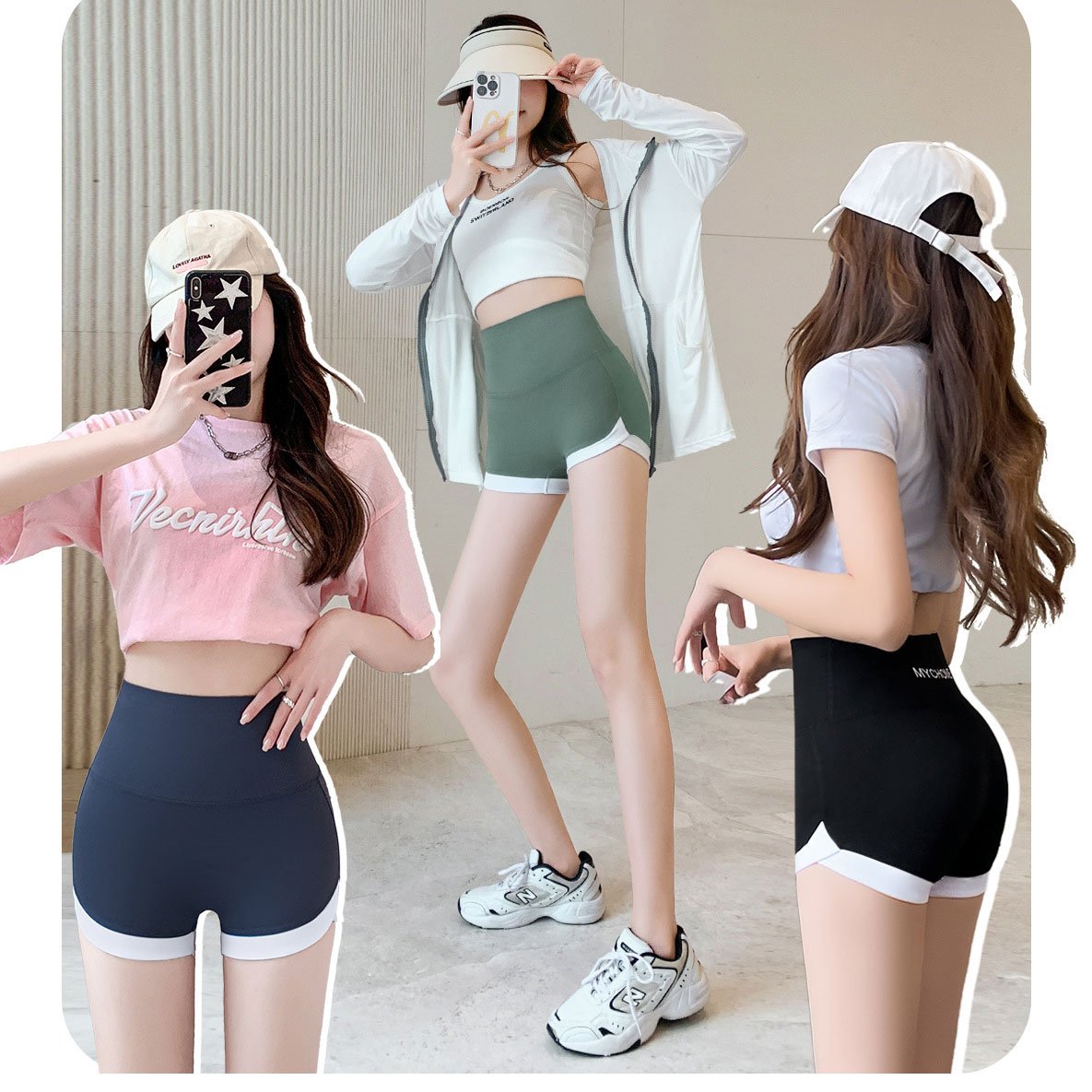 Sømløs sommershorts med minihai