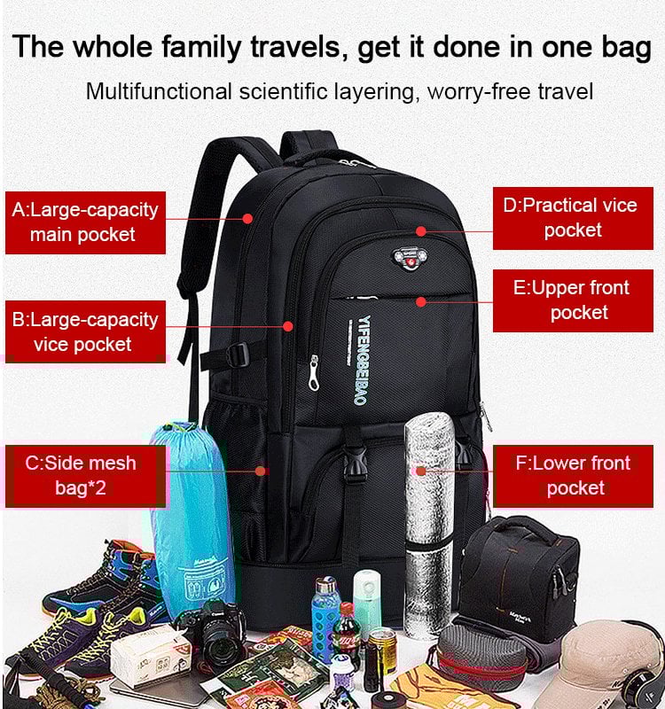 Utvidbar oxford-ryggsekk med stor kapasitet