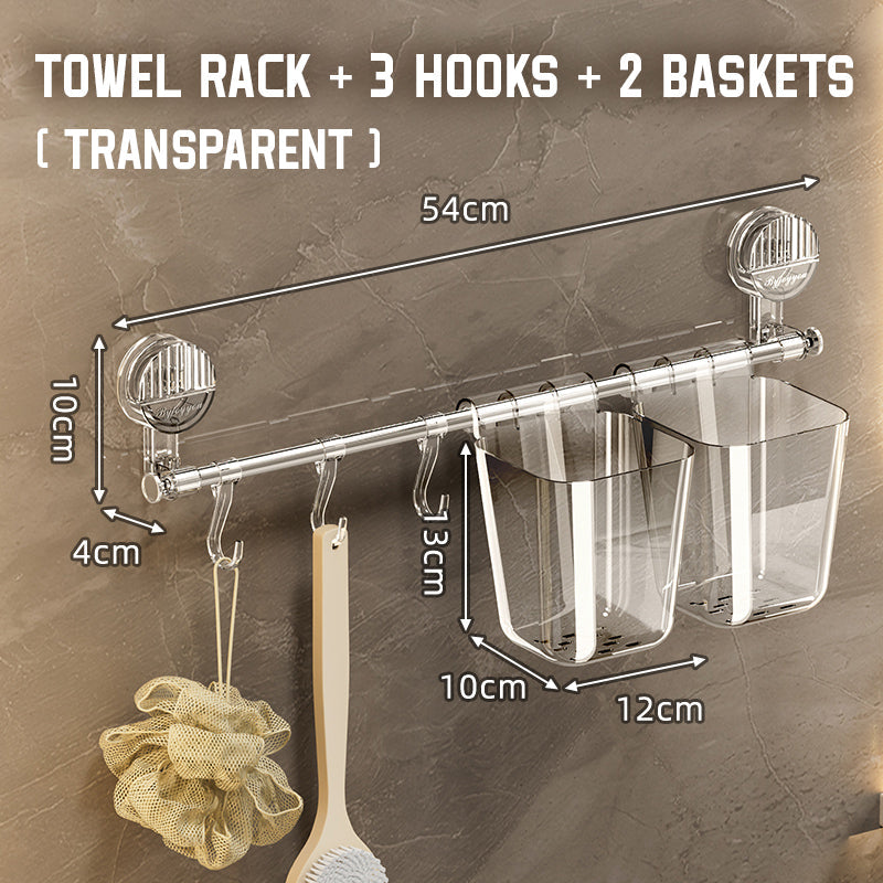 Sterkt uttrekkbart håndklestativ med sugekopp