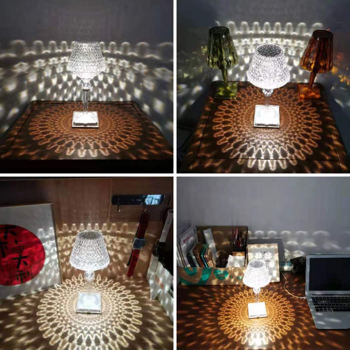 Bordlampe i krystall