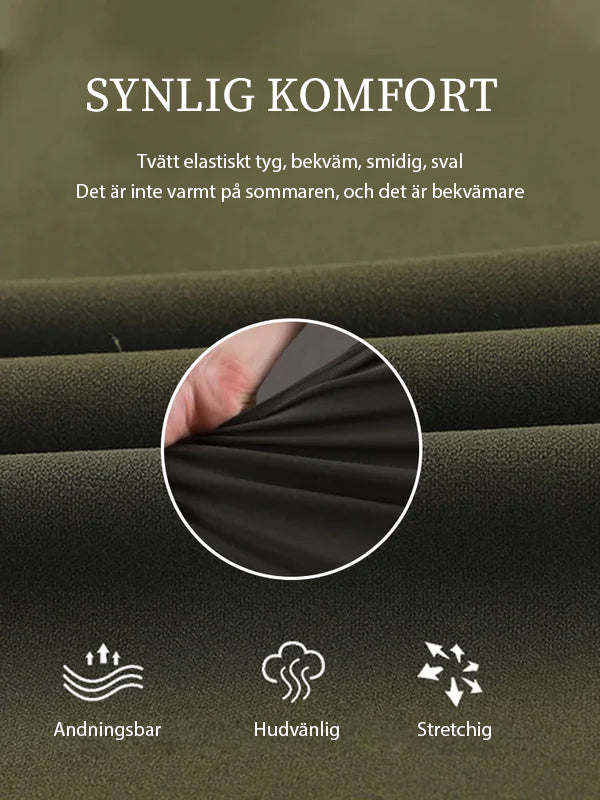 ⏳Ensfargede, uformelle, rette bukser med flere lommer og høy elastikk