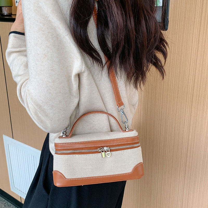 Retro Bærbar, Liten Firkantet Veske Med Kryss-Kropp