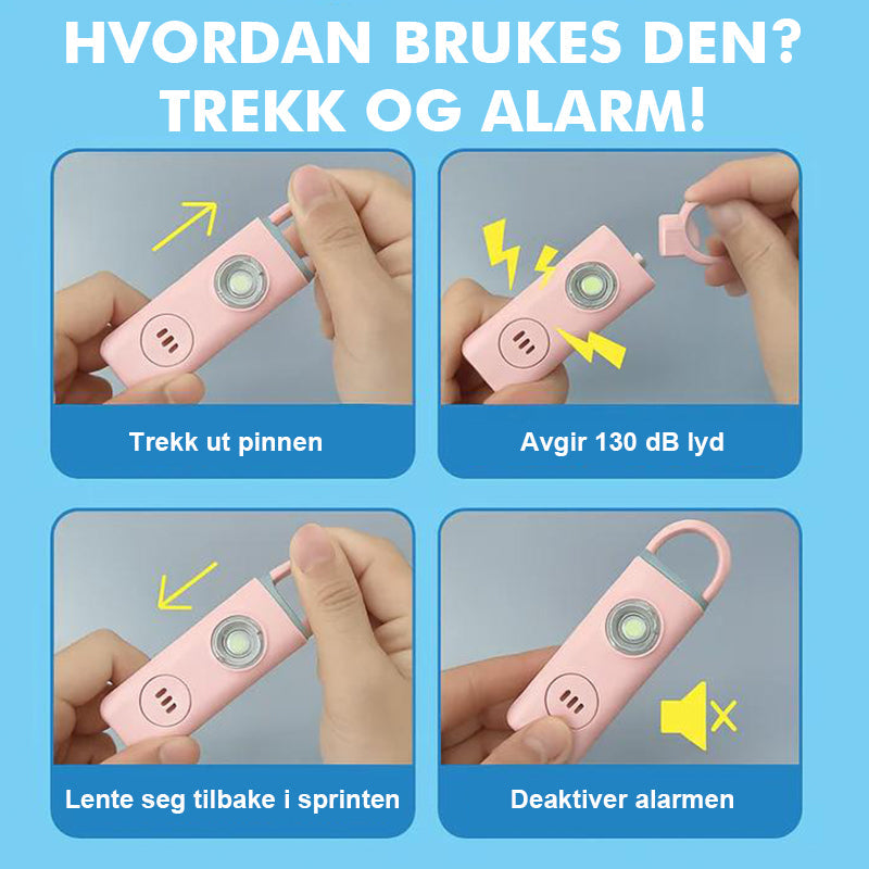 Oppladbar Personlig Forsvarsalarm