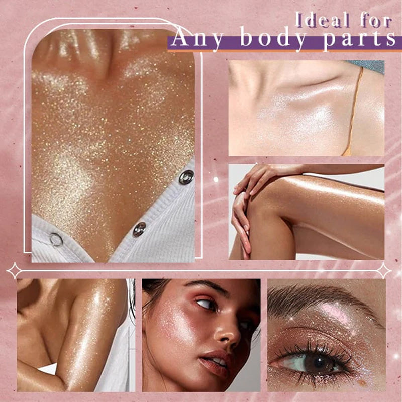 Lysnende kroppsglitter i én spray