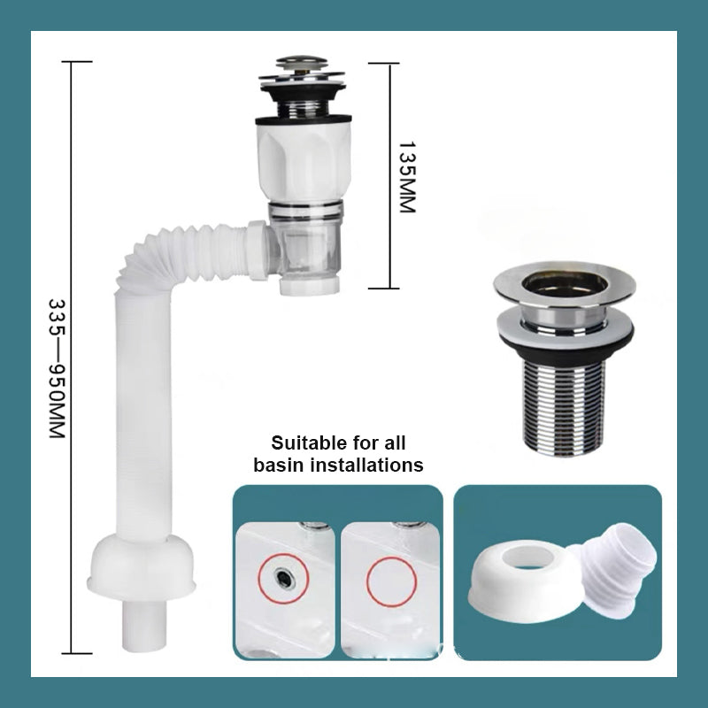 Teleskopisk avløpsrør mot lukt