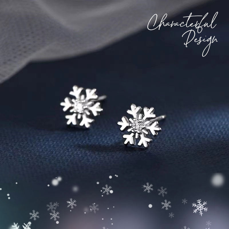 Øredobber i 925 sølv med snøfnugg - elegant vinterglamour
