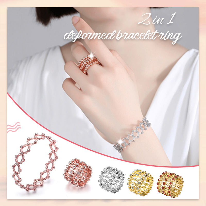 2 i 1 Justerbar magnetisk terapi transformerende armbånd ring