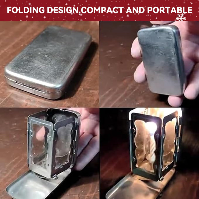 Sammenleggbar lommelyslykt med stearinlys