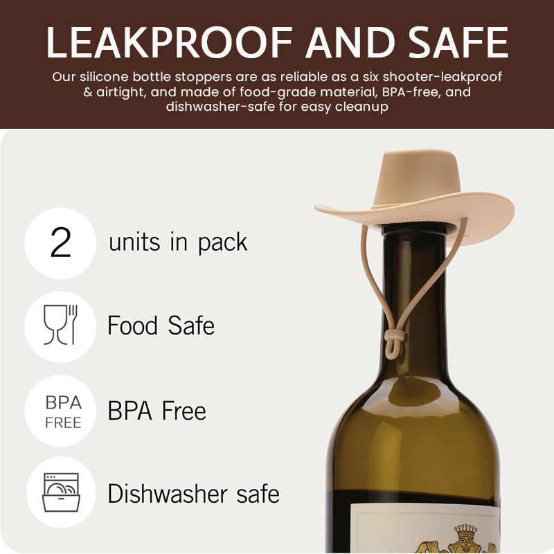 Cowboyhattpropp til vinflaske