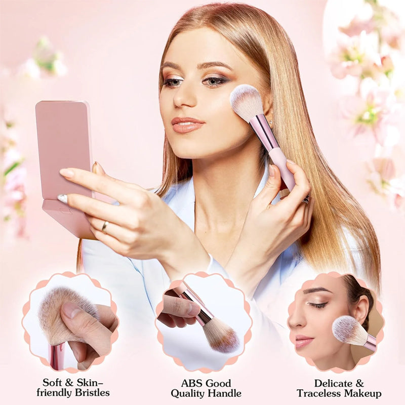 Roterbart LED-sminkeboks sammenleggbart speil