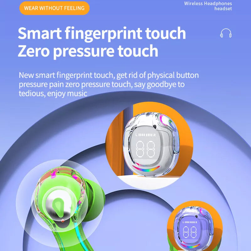 Bluetooth-hodesett med lang levetid og digital skjerm i øret