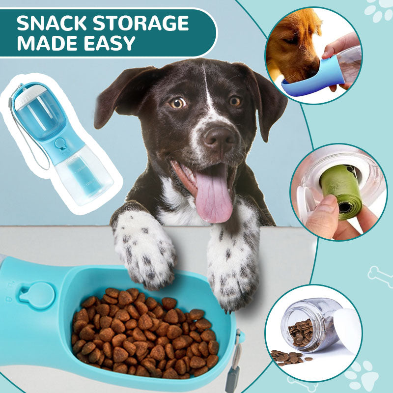 3-i-1 bærbar vannflaske for kjæledyr