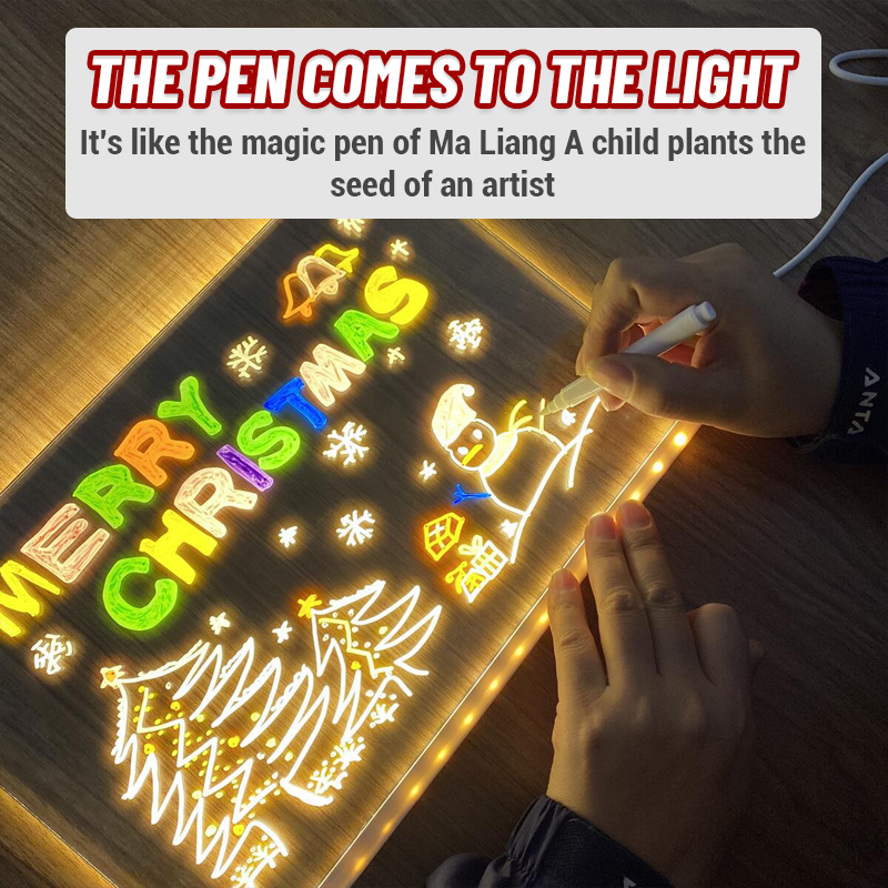 Slettbar lysende akryl skrivetavle