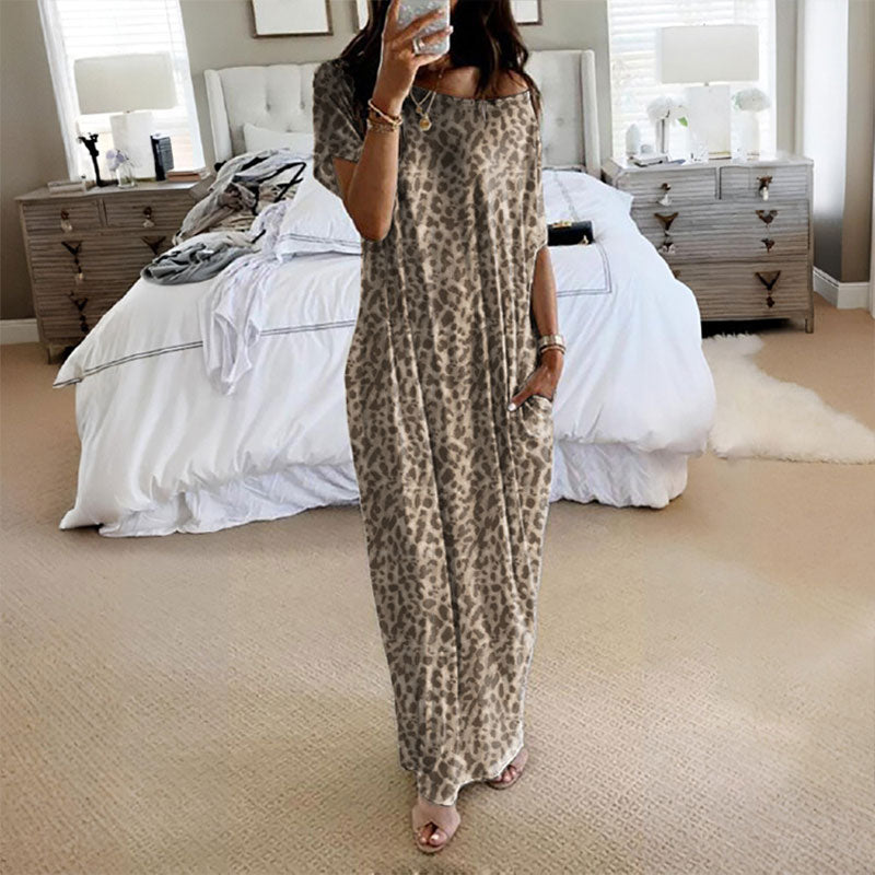 Ensfarget, avslappet langt skjørt uten skuldre🌸