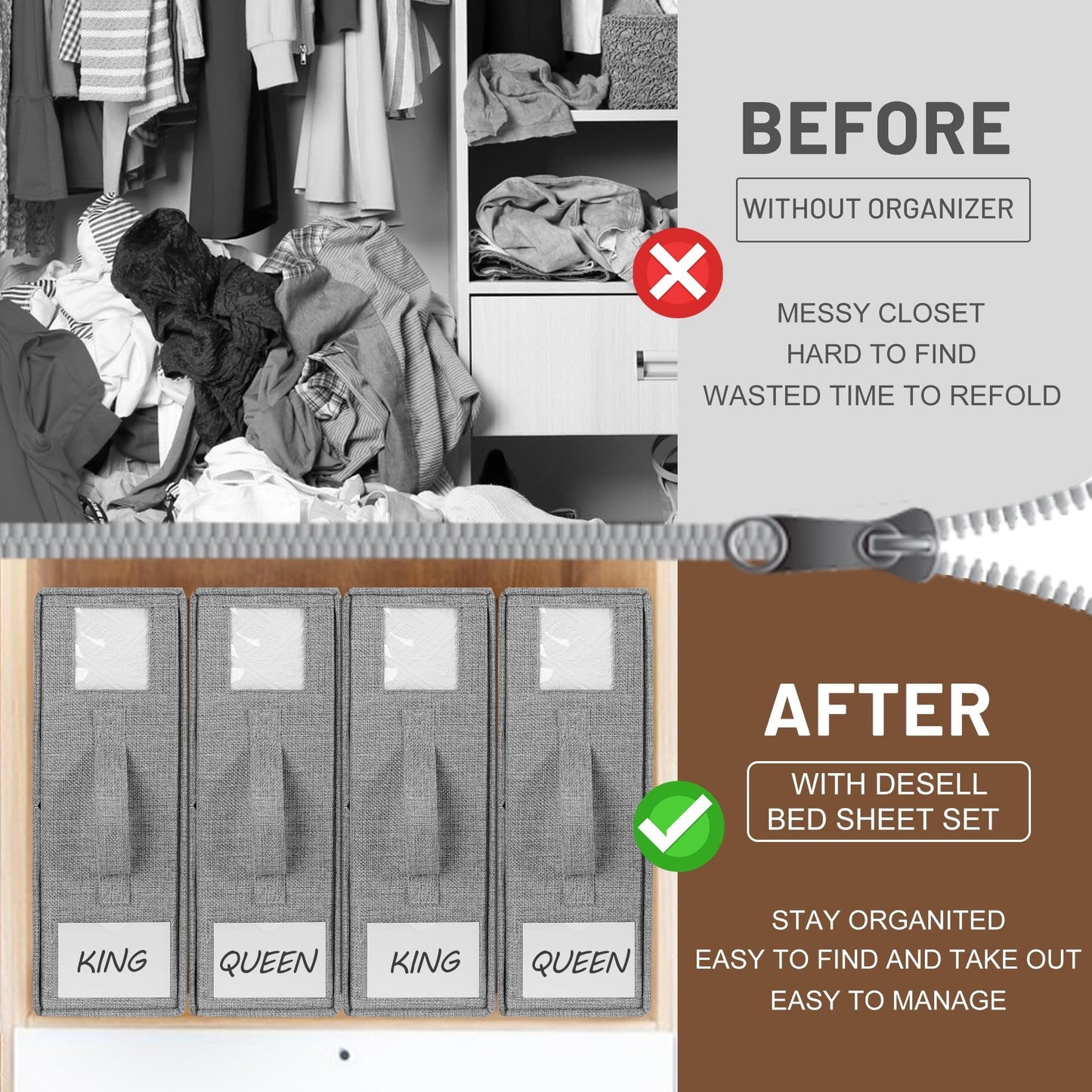 🔥Sammenleggbare skapoppbevaringsbokser