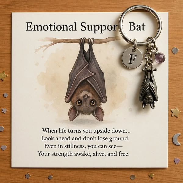 🦇Emosjonell støtte flaggermus inspirerende nøkkelring