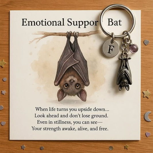 🦇Emosjonell støtte flaggermus inspirerende nøkkelring
