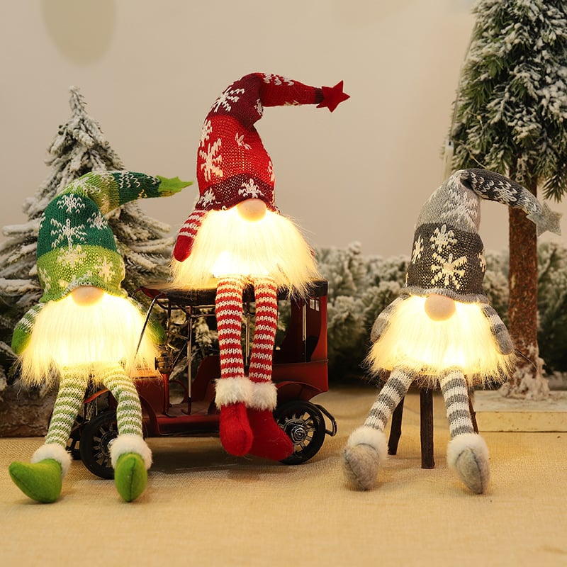 🎄 Julelysende gnomfigur – Festlig juledekorasjon med lys 🎅✨