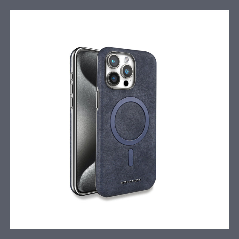 Telefonveske i ekte lær - magnetisk lading