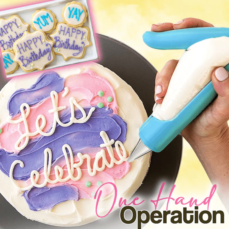 Kakepyntesett med penn og munnstykke til kakepynt